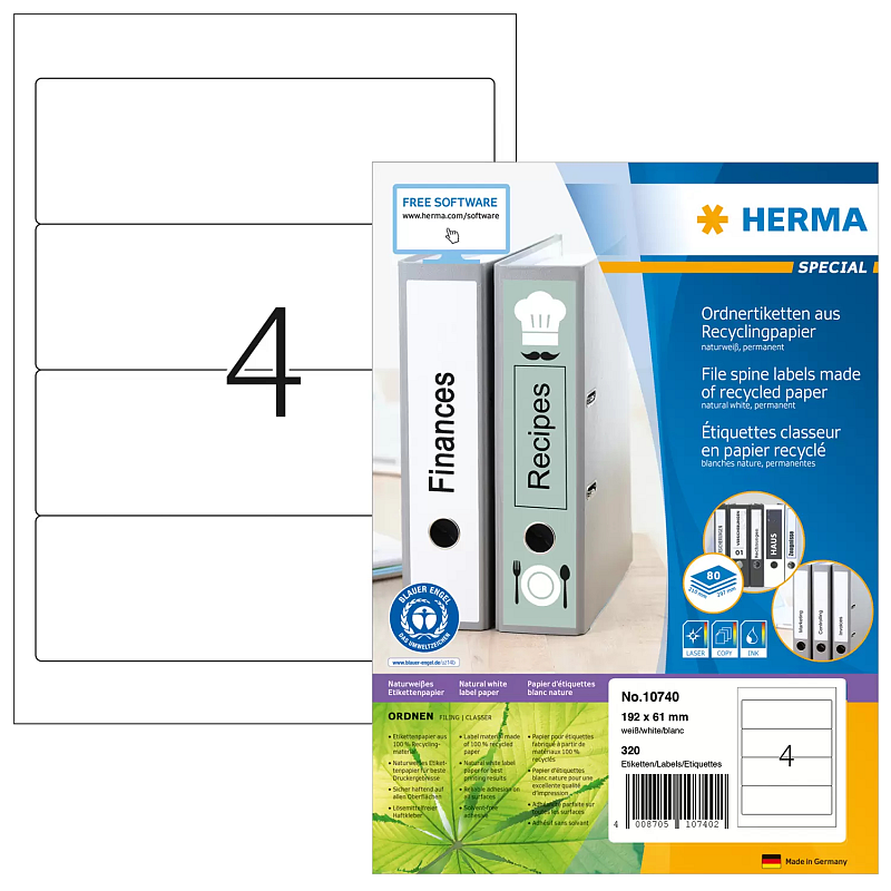 HERMA 10740 Druckeretikett Weiß Selbstklebendes Druckeretikett