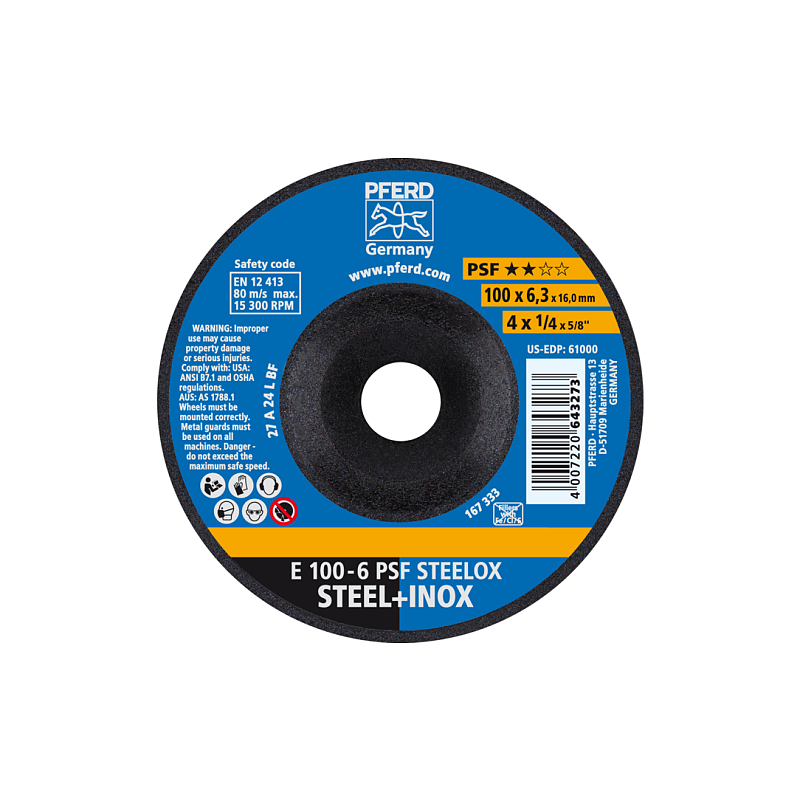 PFERD E 100-6 PSF STEELOX/16,0 Rotierendes Schleifwerkzeug Zubehör Metall