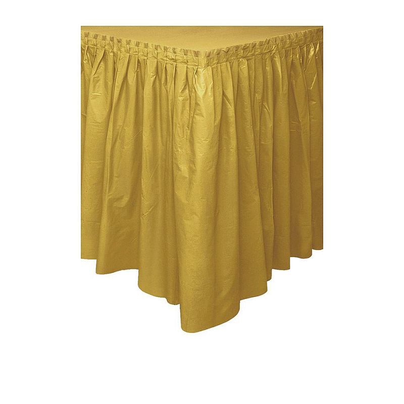Unique Party 50064 Einweg-Tischdecke Rechteckig Kunststoff Gold