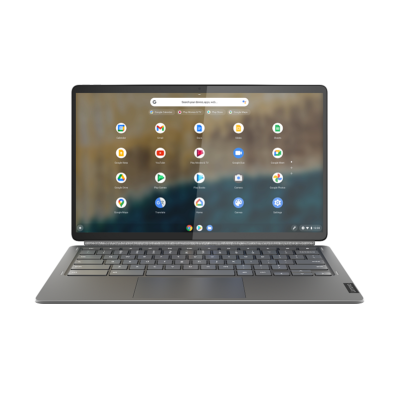 Lenovo IdeaPad Duet 5 Chromebook 13Q7C6 Snapdragon 7c Gen 2 33,8 cm (13.3") Touchscreen Full HD 8 GB LPDDR4x-SDRAM 128 GB eMMC Wi-Fi 5 (802.11ac) ChromeOS Deutsch Grau