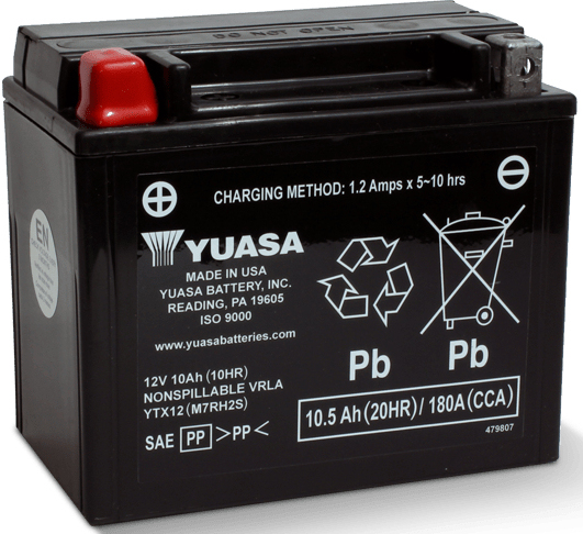 Yuasa YTX12 Fahrzeugbatterie Plombierte Bleisäure (VRLA) 10,5 Ah 12 V 180 A Motorrad