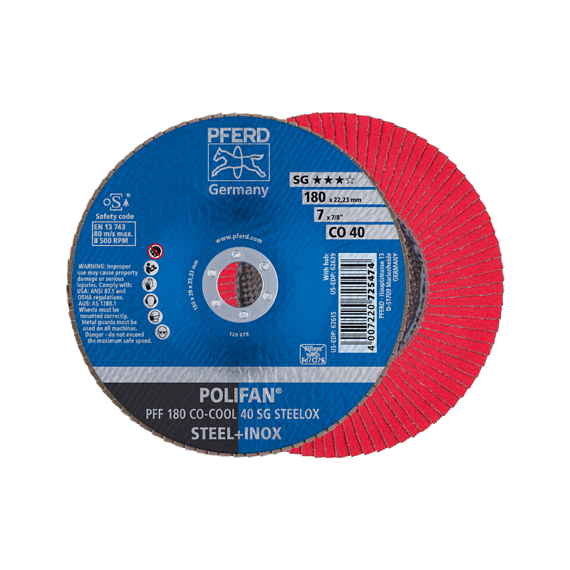 PFERD PFF 180 CO-COOL 40 SG STEELOX Rotierendes Schleifwerkzeug Zubehör Metall