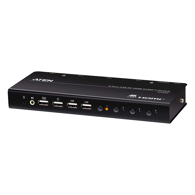 ATEN CS784H Tastatur/Video/Maus (KVM)-Switch Schwarz
