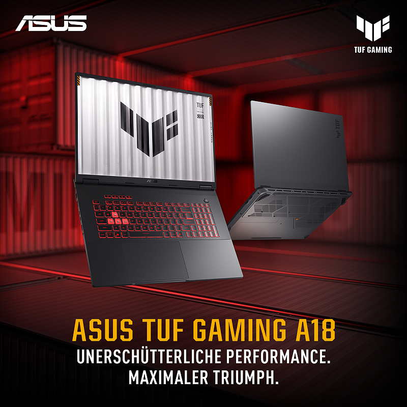 ASUS TUF Gaming A18 FA808UH-S8017W AMD Ryzen™ 7 260 Laptop 45,7 cm (18") WUXGA 16 GB DDR5-SDRAM 1 TB SSD NVIDIA GeForce RTX 5050 Wi-Fi 6E (802.11ax) Windows 11 Home Deutsch Grau