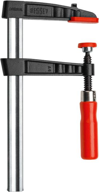 BESSEY TG25B8 Schraubzwinge F-Klammer 25 cm Aluminium, Schwarz, Rot