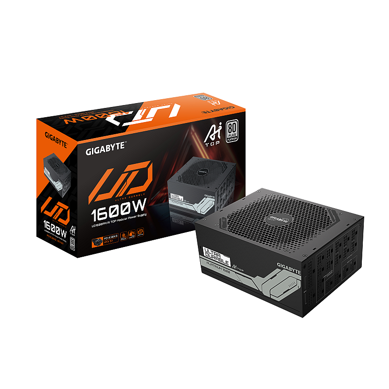 GIGABYTE UD1600PM PG5 AI TOP Netzteil - PCIe 5.0, 80 PLUS Platinum, Vollmodulares Design, 120-mm-Lüfter, ATX 3.1 kompatibel, UK-Stecker