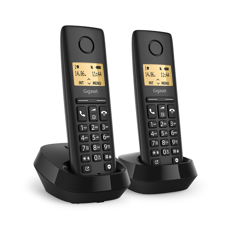 Gigaset PURE 100 duo Analoges/DECT-Telefon Anrufer-Identifikation Schwarz