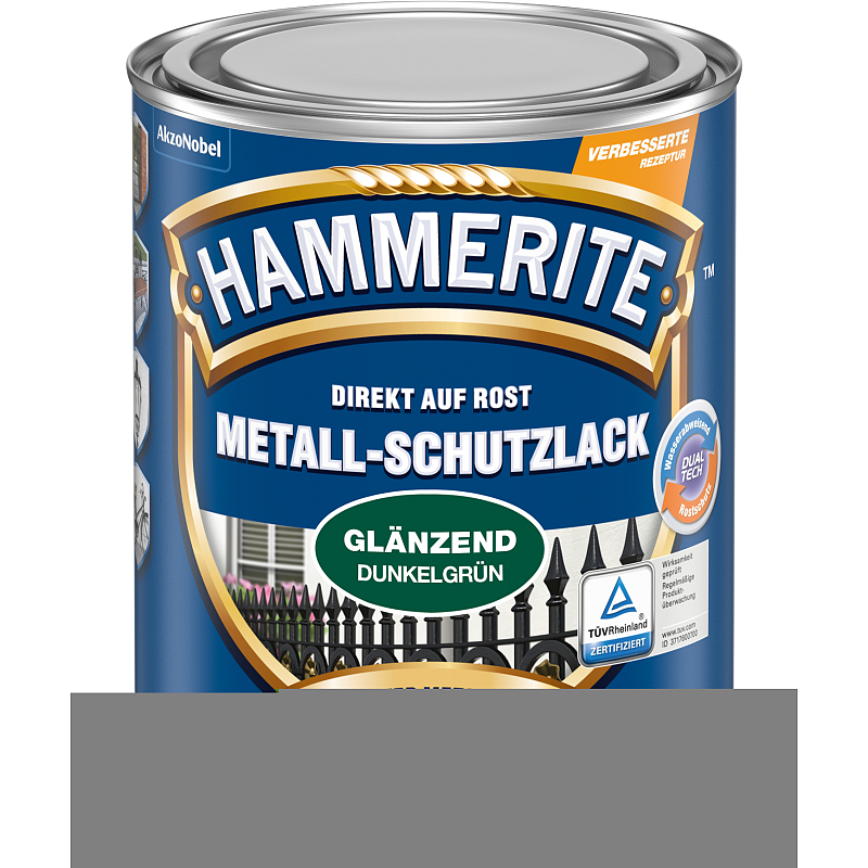 Hammerite Metall-Schutzlack Glänzend Dunkelgruen 0,75 l