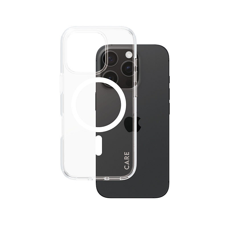 PanzerGlass CARE™ by ® Urban Combat Case Transparent m. Weiß MagSafe iPhone 16 Pro