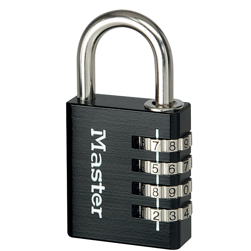 MASTER LOCK 40 mm breites Vorhngeschloss mit individuell einstellbarer Zahlenkombination; schwarz