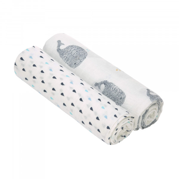 Lässig 1312002452 Bettdecke für Babys Grau, Weiß 1200 x 1200 cm Junge/Mädchen