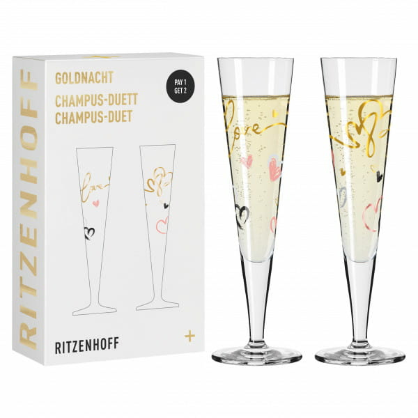Ritzenhoff Goldnacht F23 2 Stück(e) 205 ml Glas Champagnerflöte