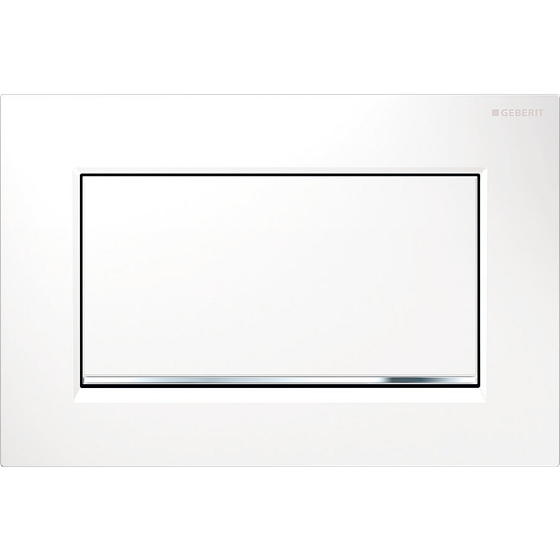 Geberit 115.893.KJ.1 Ersatzteil für Toilettenspülung Spülplatte Weiß, Chrom