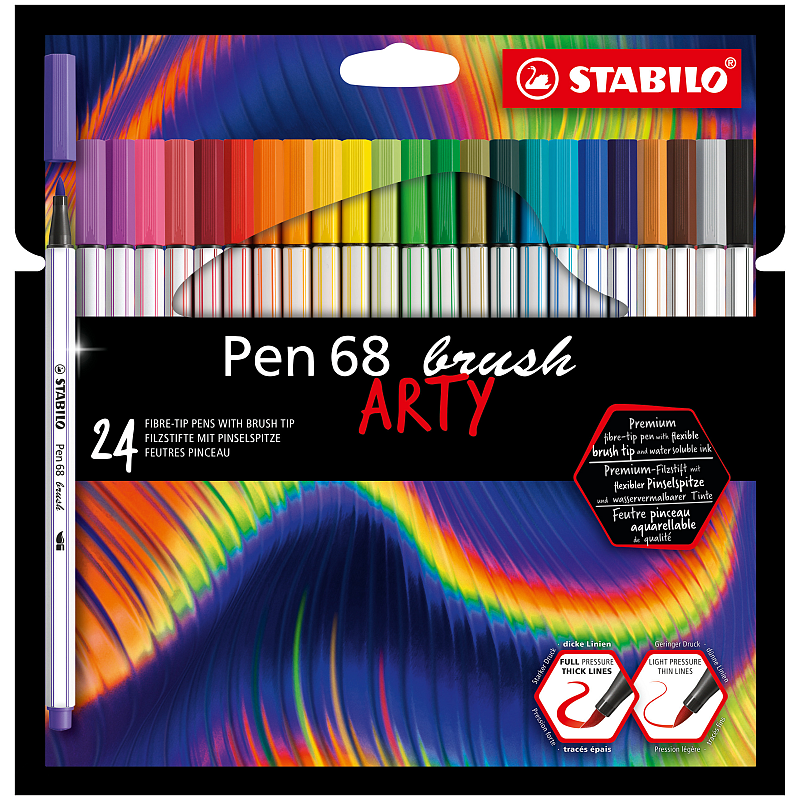STABILO Pen 68 brush ARTY Filzstift Gemischte Farben 24 Stück(e)