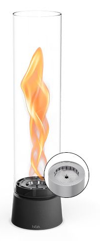 höfats SPIN air 900 Drinnen Tragbare Feuerstelle Bio-Ethanol Transparent, Schwarz