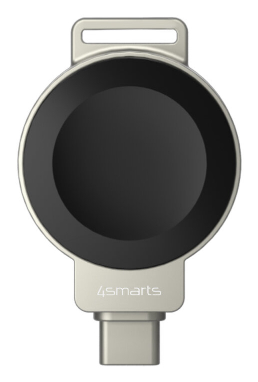 4smarts 541478 Ladegerät für Mobilgeräte Smartwatch Schwarz, Silber USB Kabelloses Aufladen Drinnen, Draußen