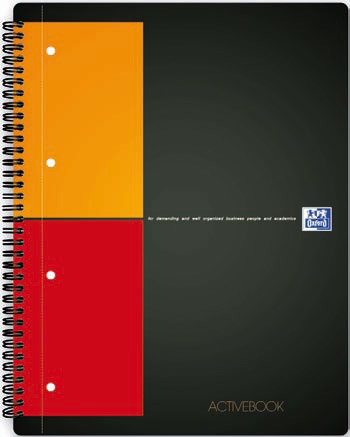 Oxford Activebook Notizbuch A4 80 Blätter Schwarz