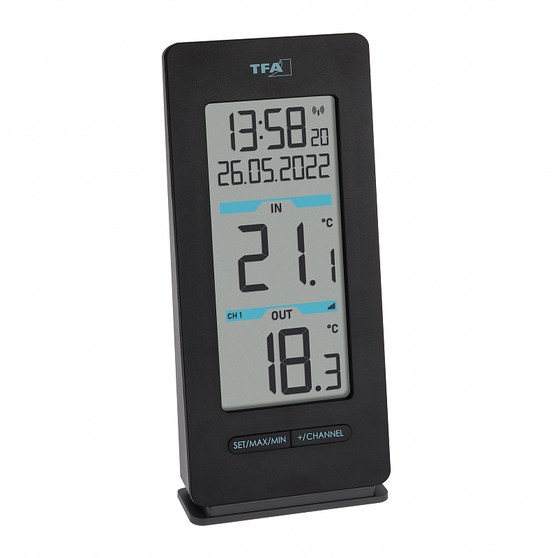 TFA-Dostmann 30.3072.01 Umgebungsthermometer Drinnen/Draußen Schwarz, Weiß