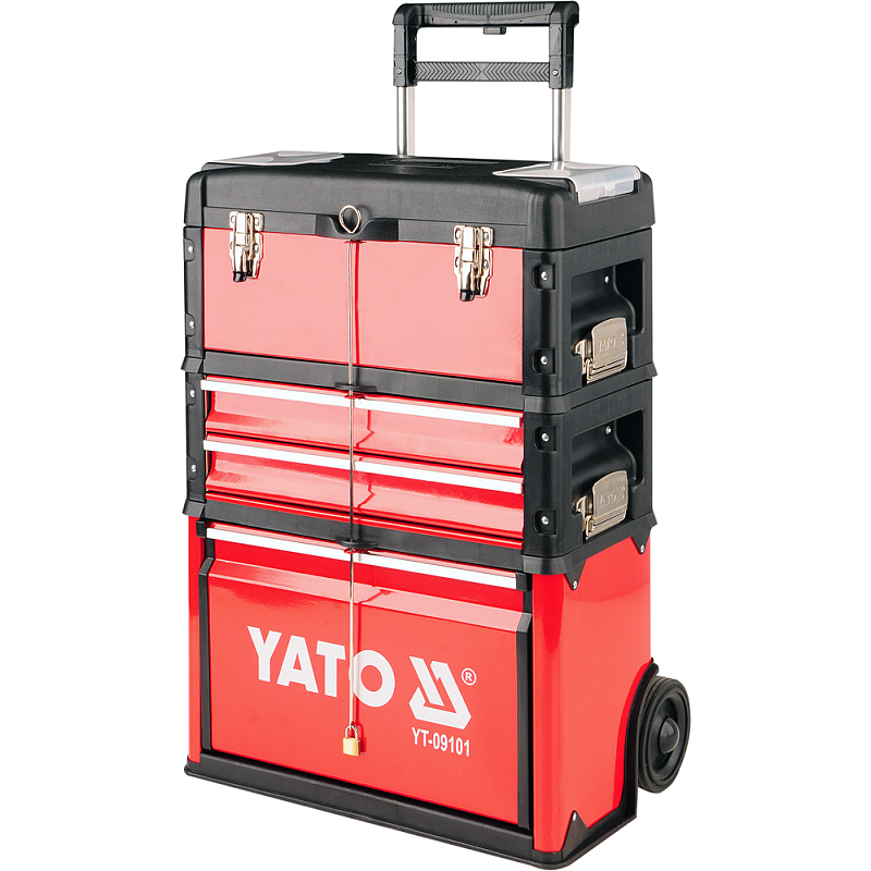 Yato YT-09101 Kleinteil/Werkzeugkasten Metall Schwarz, Rot