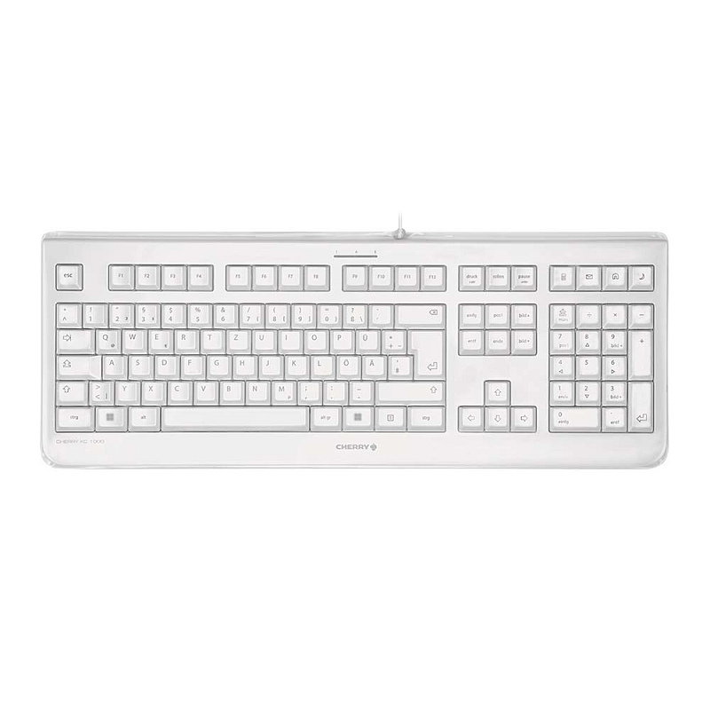 CHERRY KC 1068, Kabelgebundene versiegelte Tastatur, Weiß Grau (QWERTZ - DE)