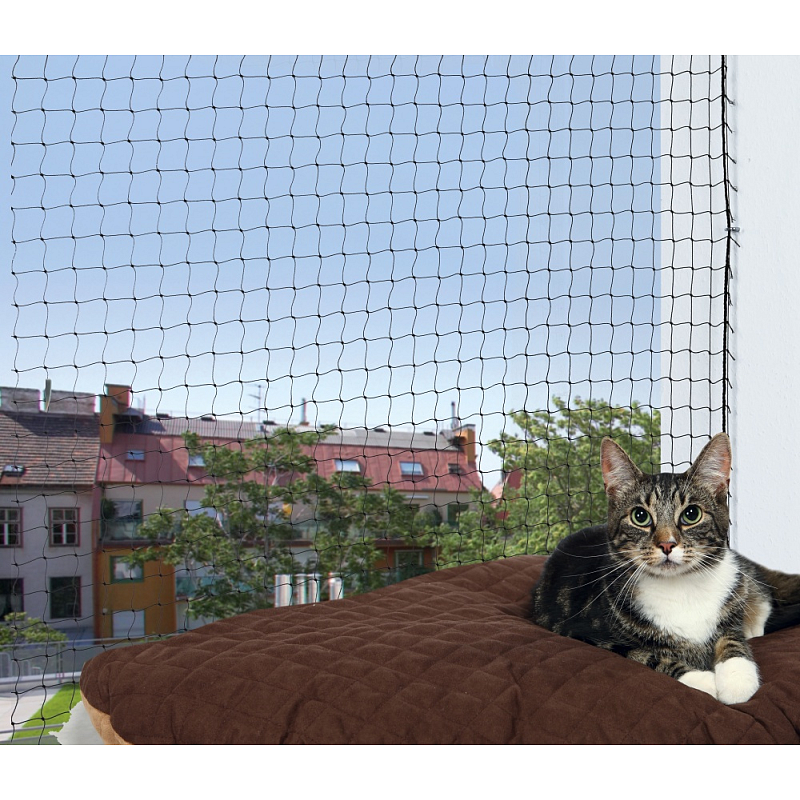 TRIXIE 44331 Sicherheitsnetz/Fenstergitter für Hunde & Katzen Katze Innen & Außen