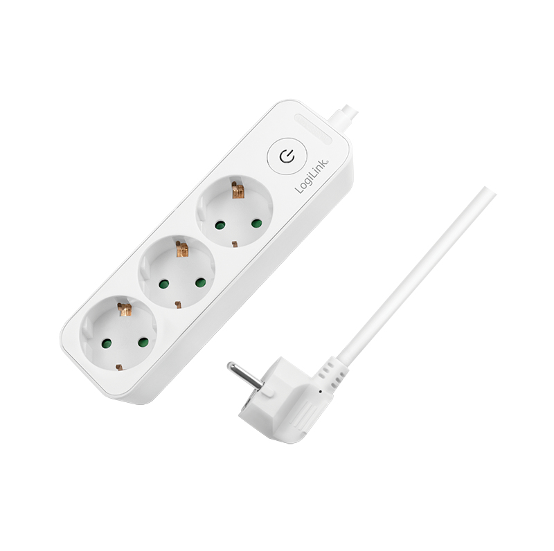 LogiLink LPS244 Verlängerungskabel 1,5 m 3 AC-Ausgänge Drinnen Weiß