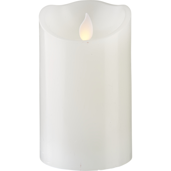 Star Trading LED-Kerze Twinkel Wachs 7,5x7,5x12,5cm weiß