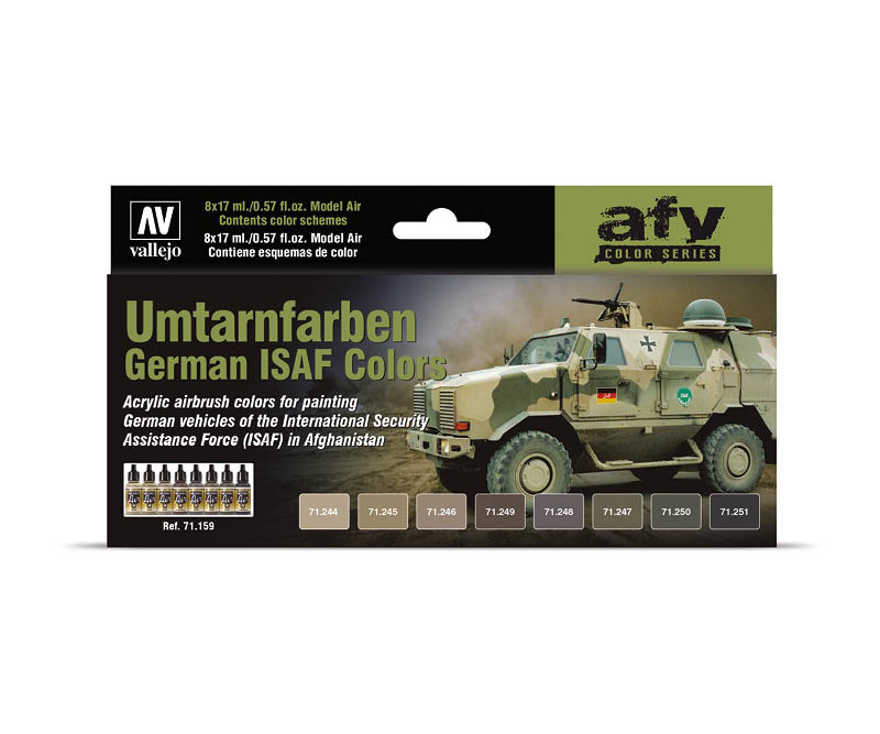 Vallejo 71.159 Acrylfarbe 17 ml Beige, Schwarz, Braun, Grün, Grau, Olive Flasche
