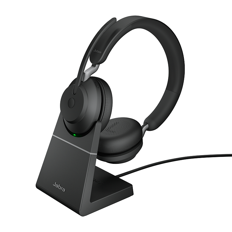 Jabra Evolve2 65 Kopfhörer Kabellos Kopfband Büro/Callcenter USB Typ-A Bluetooth Ladestation Schwarz