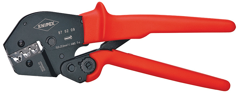 Knipex 97 52 09 Kabel-Crimper Crimpwerkzeug Schwarz, Rot