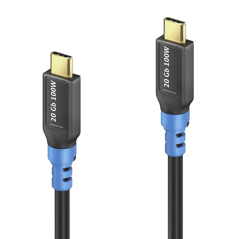 PureLink FI-U400-020 USB Kabel USB4 Gen 2x2 2 m USB C Schwarz, Blau