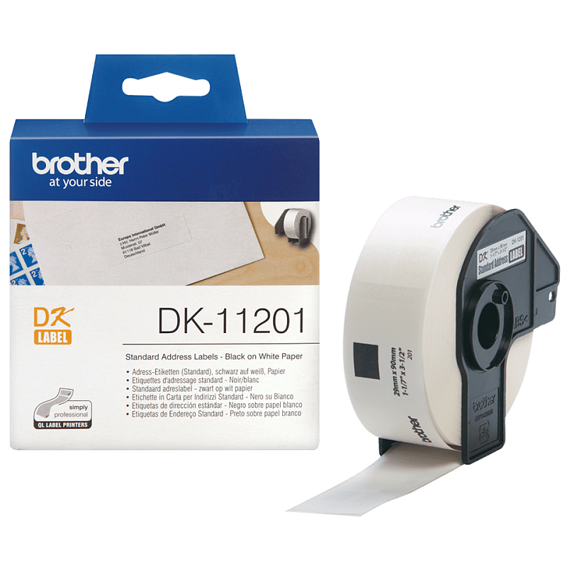 Brother DK-11201 Etiketten erstellendes Band Schwarz auf weiss