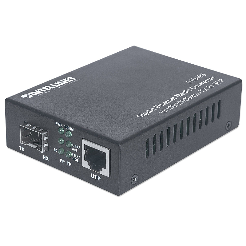 Intellinet Gigabit Ethernet auf SFP-Medienkonverter, 10/100/1000Base-TX auf SFP-Slot, leer