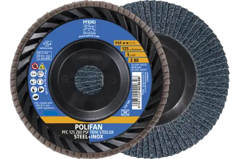 PFERD POLIFAN flap discs zirconia alumina Z PSF TRIM STEELOX 10 Stück(e)