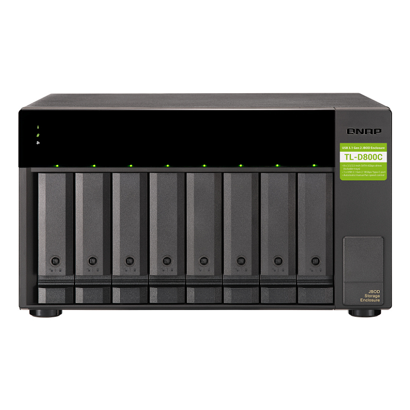 QNAP TL-D800C Speicherlaufwerksgehäuse HDD / SSD-Gehäuse Schwarz, Grau 2.5/3.5"