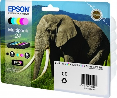 Epson Elephant Multipack 6 Farben 24 Claria Photo HD Ink