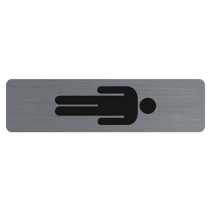 Exacompta Hinweisschild selbstklebend, Aluminiumoptik, vertikal, Herren 16,5x4,4 cm - Grau