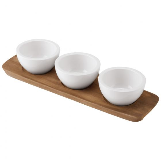 Villeroy & Boch 1041309023 Serviergeschirr Porzellan Weiß, Holz Rund Servierschüssel