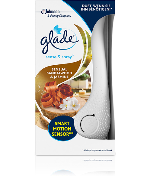 Glade by Brise Sense & Spray Sensual Sandalwood & Jasmine Automatischer Lufterfrischer & Duftspender 18 ml Weiß