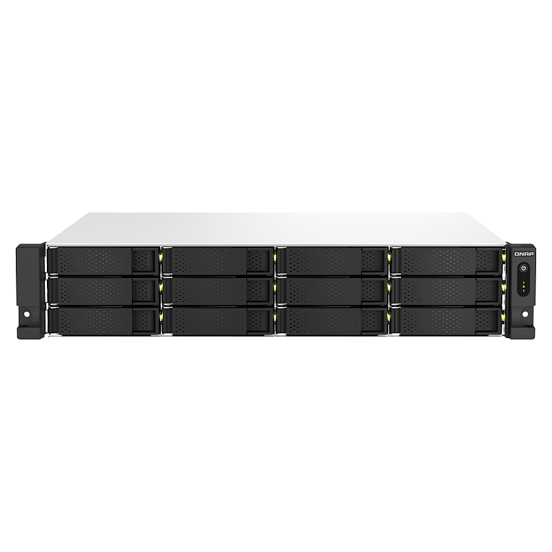 QNAP TS-1264U-RP NAS Rack (2U) Intel® Celeron® 8 GB DDR4 0 TB QNAP QTS Aluminium, Schwarz