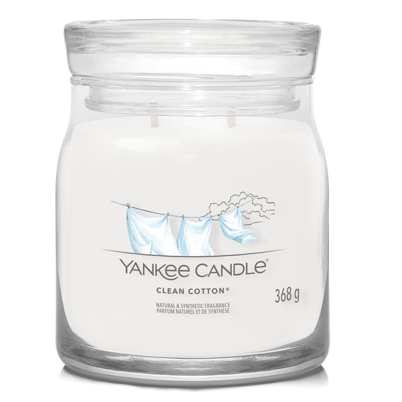 Yankee Candle Clean Cotton Wachskerze Zylinder Baumwollblüte, Zitrone, Weiße Blume Weiß 1 Stück(e)