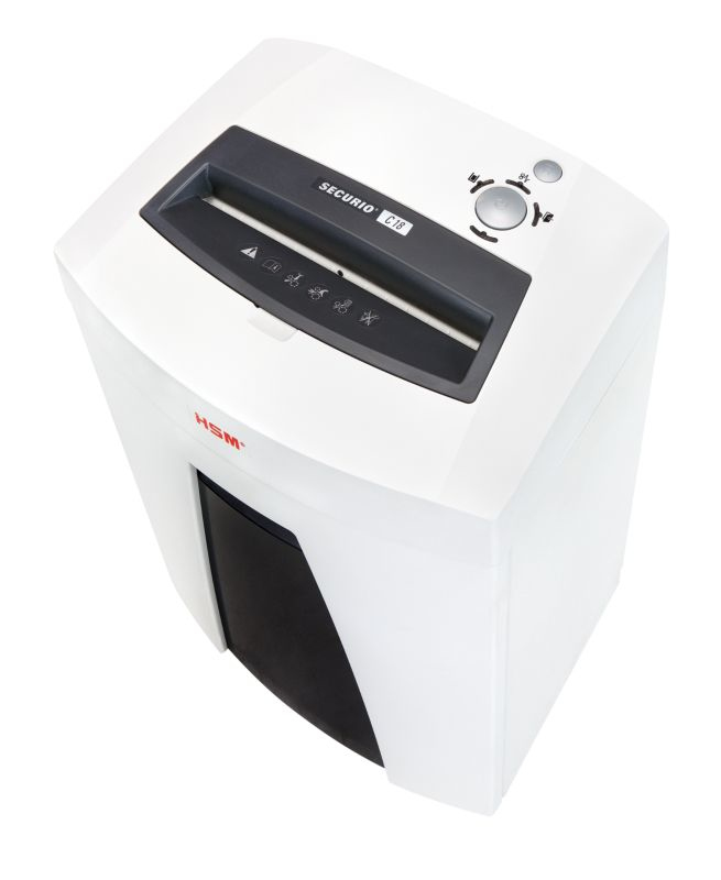 HSM Securio C18 3.9mm Aktenvernichter Streifenzerkleinerung 58 dB 23 cm Weiß