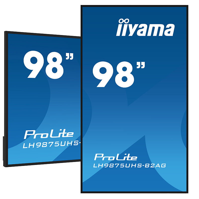 iiyama LH9875UHS-B2AG Signage-Display Digital Signage Flachbildschirm 2,48 m (97.5") LED WLAN 500 cd/m² 4K Ultra HD Schwarz Eingebauter Prozessor Android 11 24/7