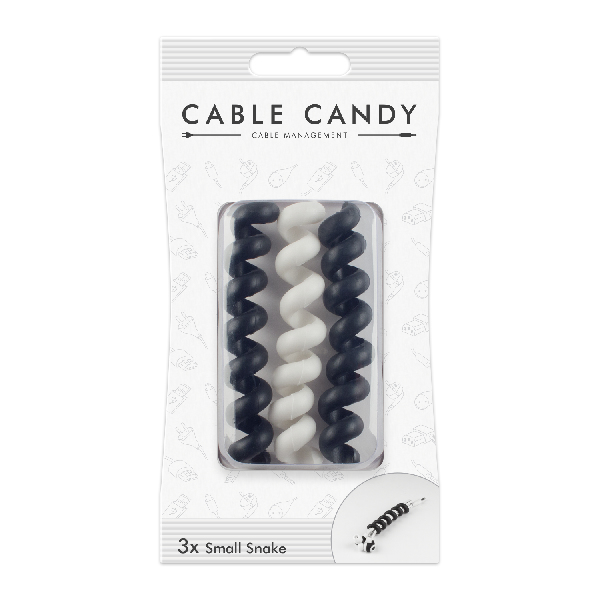 CABLE CANDY 49.CC011 Kabel-Organizer Tisch/Bank Kabelmuffe Schwarz, Weiß 3 Stück(e)