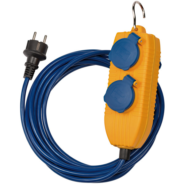 Brennenstuhl 1161750020 Verlängerungskabel 5 m 2 AC-Ausgänge Drinnen Blau, Gelb