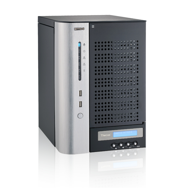 Thecus N7710-G NAS Tower Intel® Pentium® G850 4 GB DDR3 28 TB HDD Schwarz, Silber