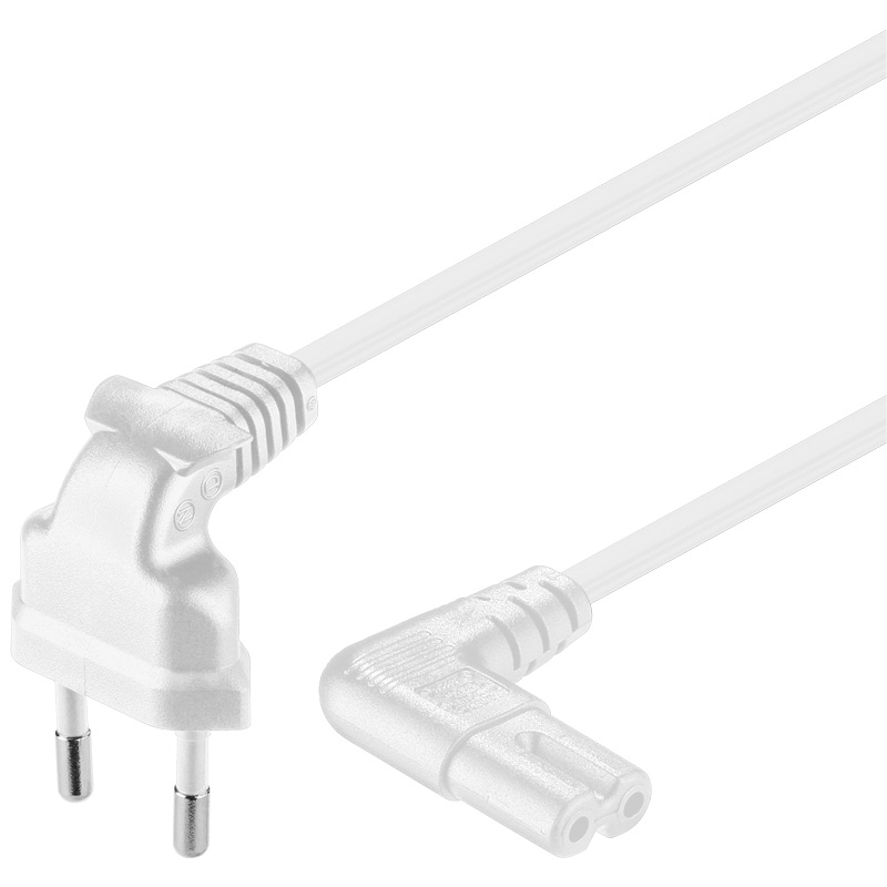 Goobay CEE 7/16 - IEC-60320-C7 Weiß 0,75 m CEE7/16 C7-Koppler