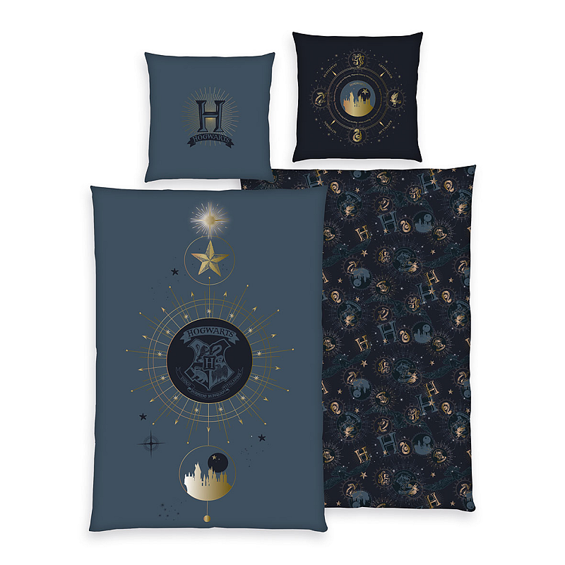 HERDING Harry Potter Bettwäsche-Set ‘Stars’ – 135×200 cm, Renforcé