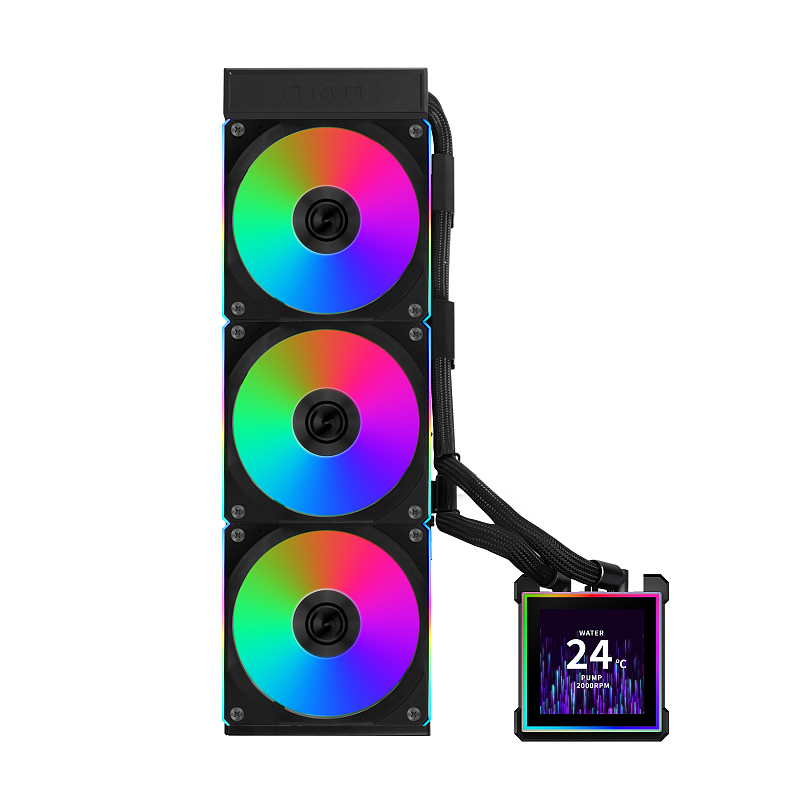 Lian Li HydroShift II LCD-S 360 CL Prozessor Flüssigkeitskühlung 12 cm Schwarz 1 Stück(e)
