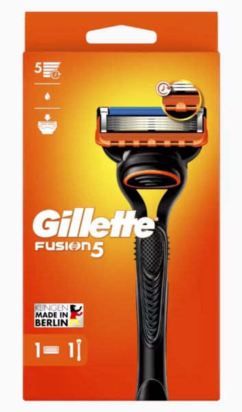 Gillette Fusion5 8001090420831 Manueller Rasierer Rasierapparat Schwarz, Orange